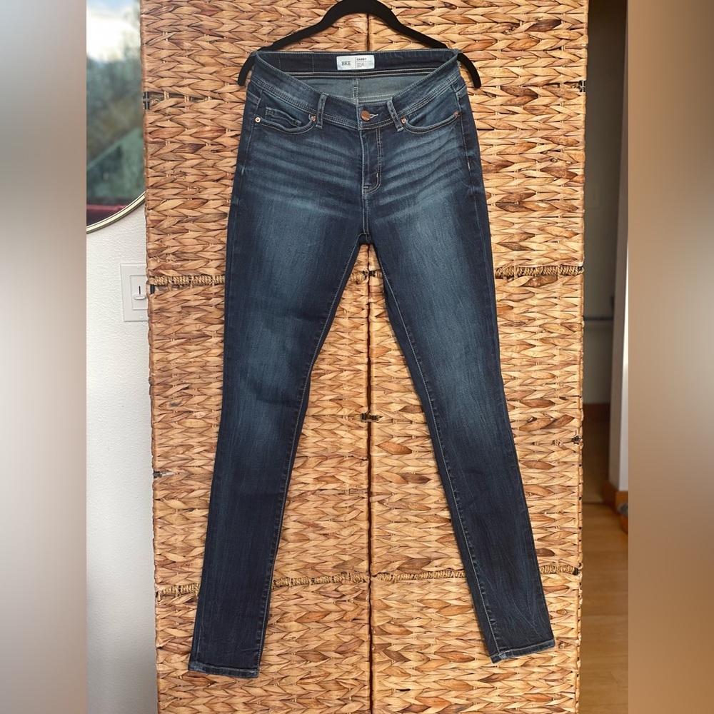 BKE dark wash skinny jeans